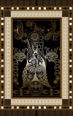 Gizli tarot kartı ile soyut grafik tasarım. Minor Arcana - kılıç kralı. Davet, el ilanı, etiket, poster, afiş, kart, etiket, kapak, web için uygundur. Vektör çizim.