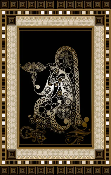 Gizli tarot kartı ile soyut grafik tasarım. Minor Arcana - kral-in yineleyicideki piksel kalemlerinden oluşan. Davet, el ilanı, etiket, poster, afiş, kart, etiket, kapak, web için uygundur. Vektör çizim.