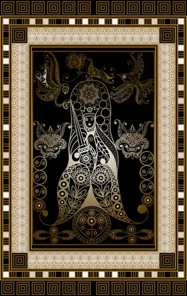 Graphisme Abstrait Avec Carte Tarot Occulte Arcane Mineur Roi Des — Image vectorielle