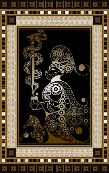 Diseño Abstracto Gráfico Con Carta Oculta Del Tarot Arcana Menor — Archivo Imágenes Vectoriales