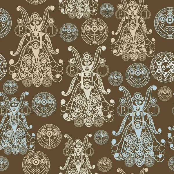 Seamless Texture Background Occult Symbols Suitable Textile Wallpapers Print Wrapping — Stock Vector