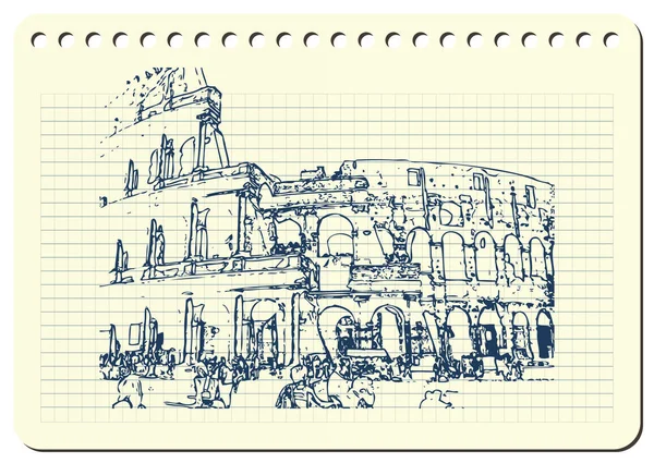 Rome Olaszország 2013 Szeptember Colosseum Szemléltető Szerkesztői — Stock Vector