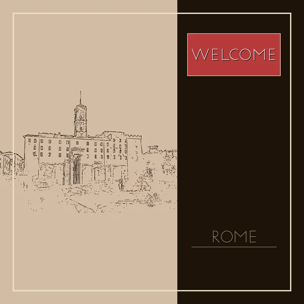 로마의 밑그림입니다 전단지 스티커 포스터 레이블 합니다 일러스트 — 스톡 벡터