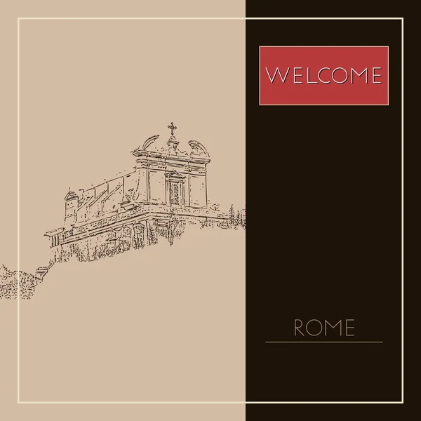 罗马的素描 适用于邀请 向量例证 — 图库矢量图片