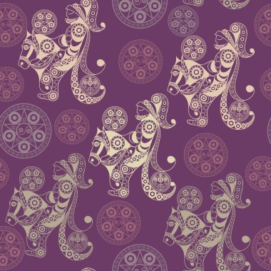 Gizli semboller ile sorunsuz imkanı (doku) arka plan. Uygun tekstil, duvar kağıtları, baskı, ambalaj, scrapbooking, kitap kapağı, kumaş tasarım. Vektör çizim