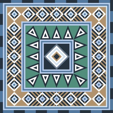 Dekoratif etnik süsleme unsurları geometrik soyut desen. Ambalaj, tekstil, iç mekan, web tasarım Afrika, Meksika, Türkmen doku (arka plan).