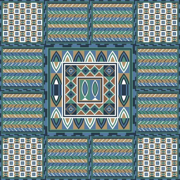 装飾的な民族飾り要素から幾何学的な抽象的なパターン インテリア Web デザインのためのアフリカ メキシコ トルクメン テクスチャ — ストックベクタ