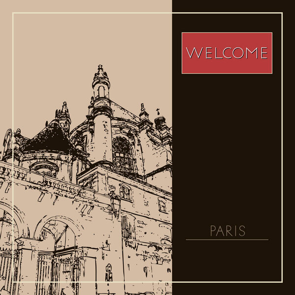 Graphic illustration with decorative architecture 24