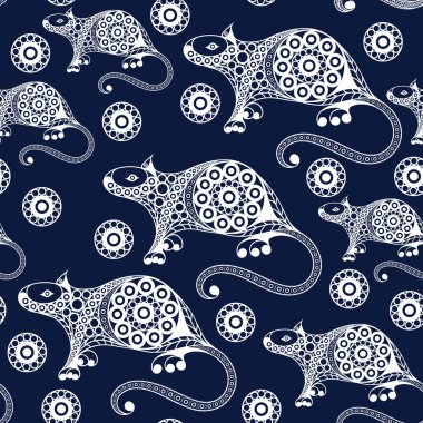 Dekoratif sıçan 4 ile dikişsiz doku