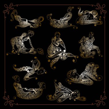 Tay massage_set ile Grafik illüstrasyon