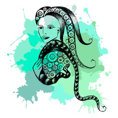 Graphic illustration with zodiac sign 4 clipart
