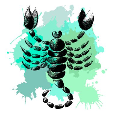 Zodyak işareti 14 ile grafik illüstrasyon