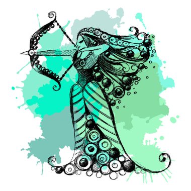 Burç 8 ile grafik illüstrasyon