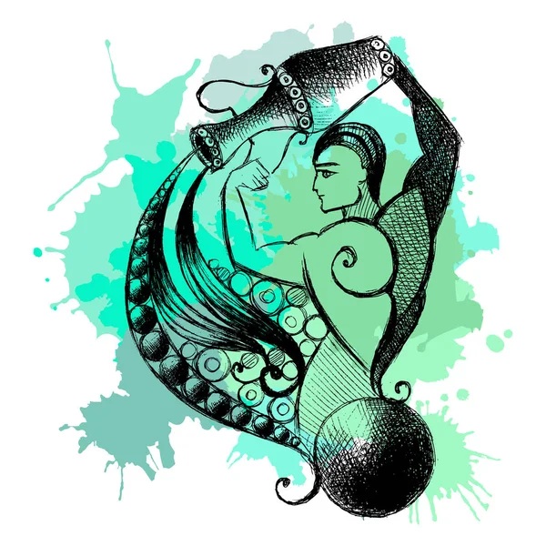 Zodyak işareti 2 ile grafik illüstrasyon