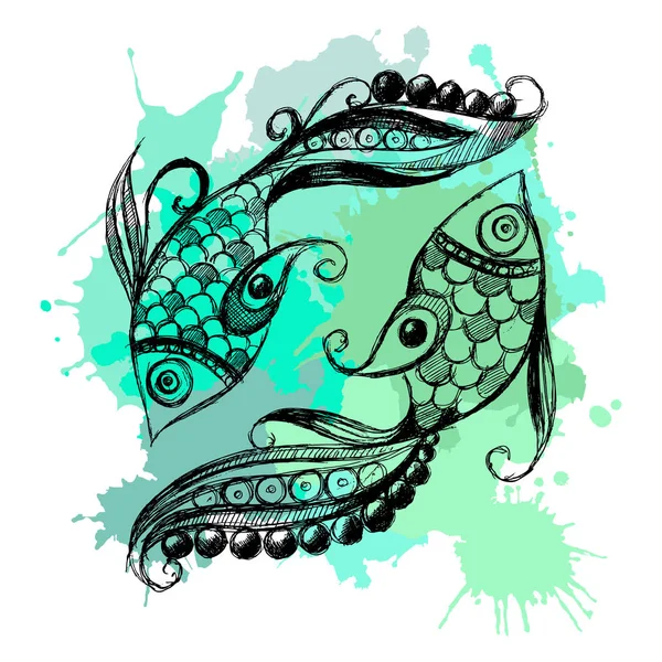 Burç 6 ile grafik illüstrasyon