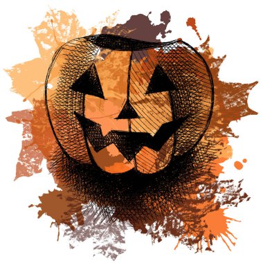 Cadılar Bayramı 2 sembolü ile grafik illüstrasyon