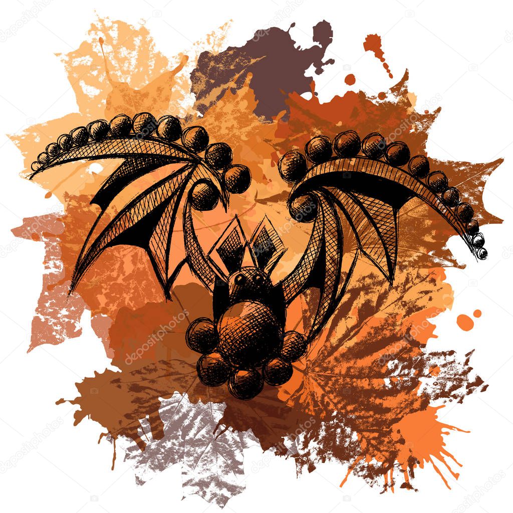 Graphic illustration with symbol of Halloween 3
