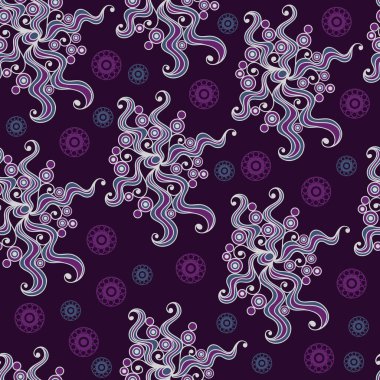 Çiçek tarzında pürüzsüz doku (desen). Tasarım için elverişli: kumaş, ağ, duvar kağıdı, ambalaj, ambalaj. Vektör illüstrasyonu.