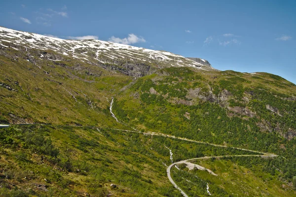 Malowniczy Zielony Krajobraz Norwegii Czasie Letnim — Zdjęcie stockowe