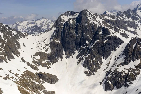 Aerial Shot Small Plane Tenda Diavolo Peak Steep Cliffs Shot — Stock Photo, Image