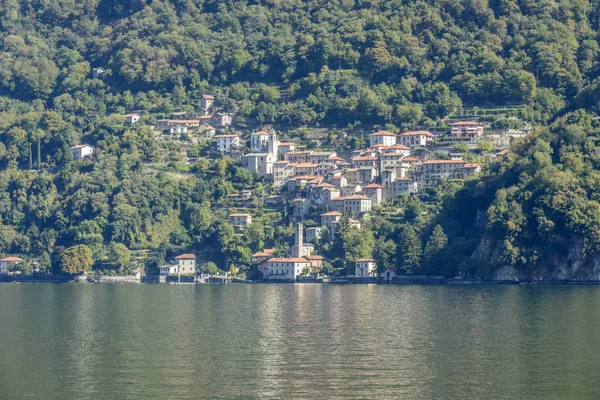 Yeşil Göl Kıyısında Como Gölü Pognana Lario Köyü Laglio Como — Stok fotoğraf