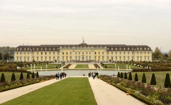 Ludwigsburg Deutschland 2018 Bewölktes Wetter Historischer Barockschloss Südfassade Und Gärten — Stockfoto