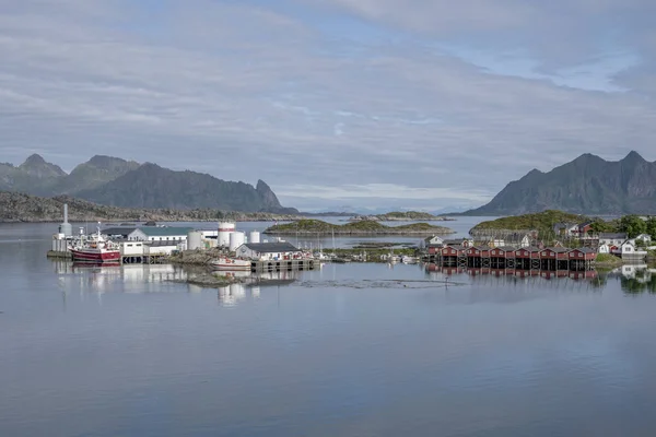 Vista do porto da ponte, Svolvaer, Noruega — Fotografia de Stock