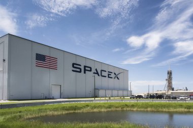 Cape Canaveral, Florida, Amerika Birleşik Devletleri - 12 Haziran 2018: Uzay X fırlatma rampası Kennedy Uzay Merkezi