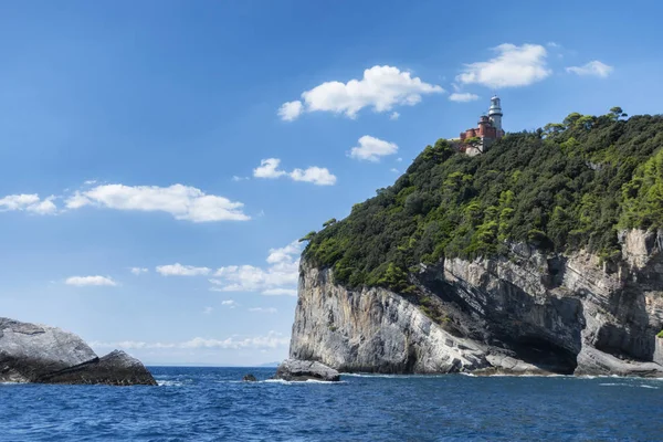 Leuchtturm Auf Der Insel Tino Golf Von Spezia Der Nähe — Stockfoto