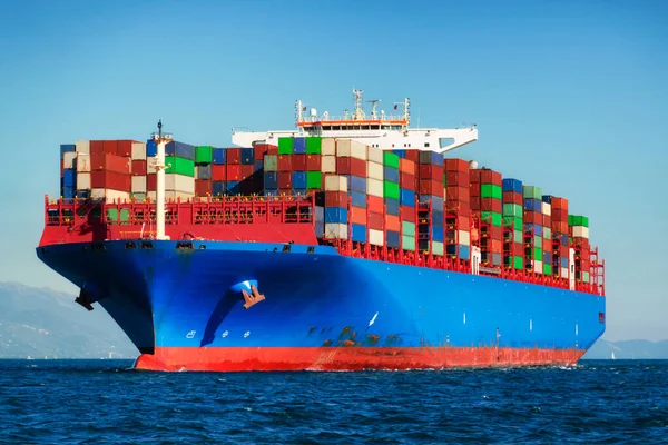 Nákladní Kontejnerová Loď Podnikání Import Export Obchodní Mezinárodní Obchod Logistika — Stock fotografie