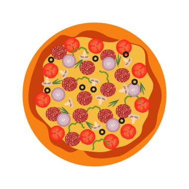 İtalyan tüm pizza üstten görünüm