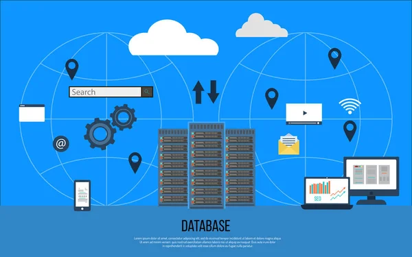 Concepto creativo del centro de datos — Archivo Imágenes Vectoriales