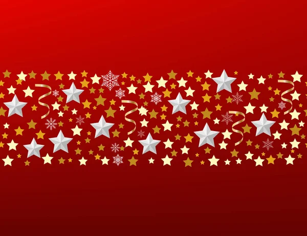 Borda decorativa de Natal com estrelas — Vetor de Stock