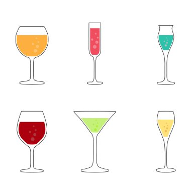 Şarap ve kokteyl gözlük koleksiyonu