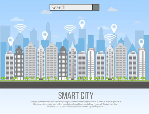 Smart city urban landscape — Stock Vector