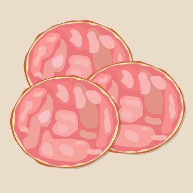 Et ürün koleksiyonu. Dilim jambon simgesinin