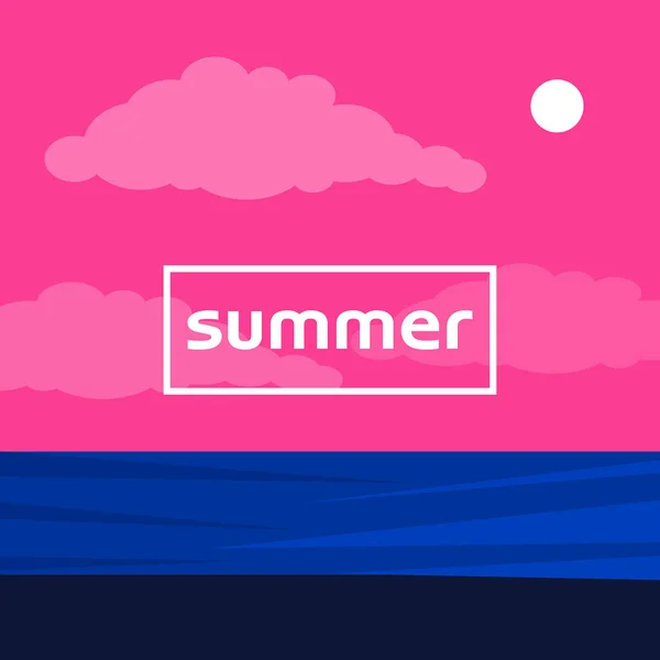 Letnie wakacje Zobacz plakat z morzem i niebem — Wektor stockowy