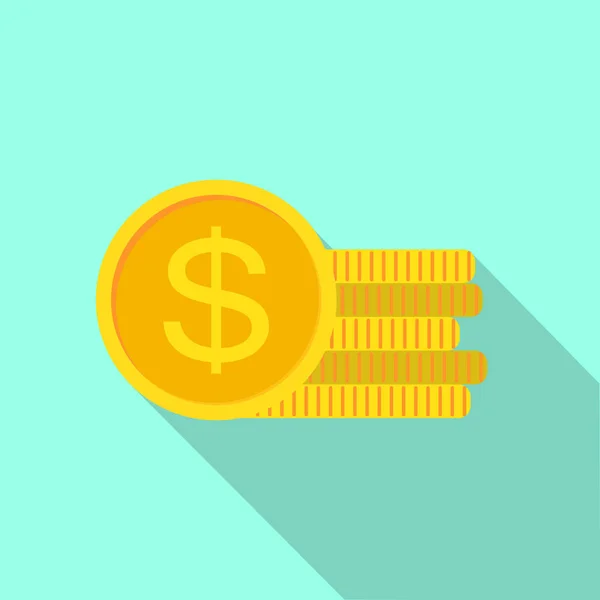 Dollar coin icon flat style — Stock Vector