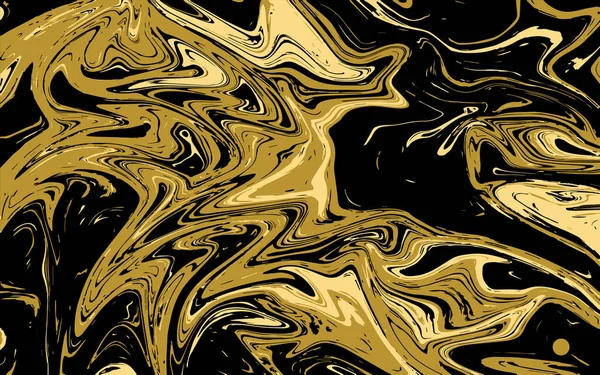 Textura líquida abstracta, fondo de mármol dorado — Vector de stock