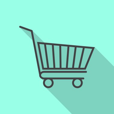 Alışveriş Sepeti simgesini düz stil