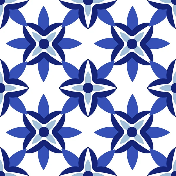 Vintage motif sans couture dans le style Portugal azulejo — Image vectorielle