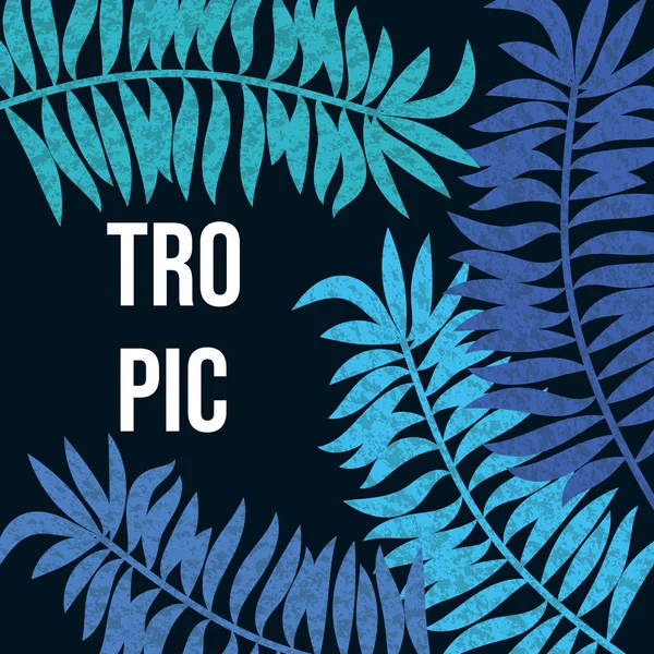 Sommernacht tropischen Hintergrund mit Palmblättern — Stockvektor