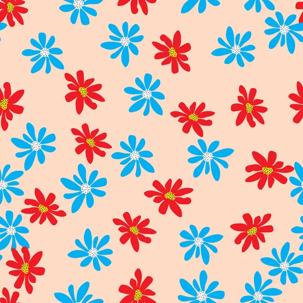 无缝图案与颜色的花 — 图库矢量图片