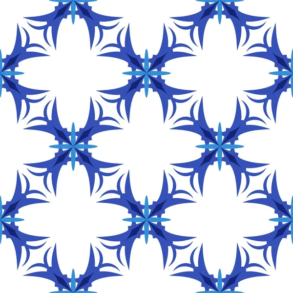 Vintage pola mulus dalam gaya Portugal azulejo - Stok Vektor