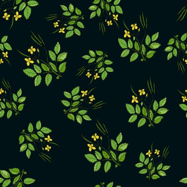 Kusursuz desenli, el yapımı tıbbi bitkiler.