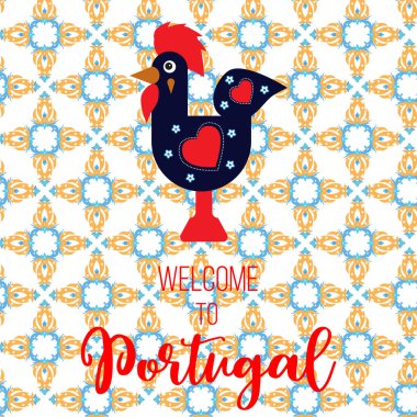 Rooster of barcelos portuguese symbol clipart