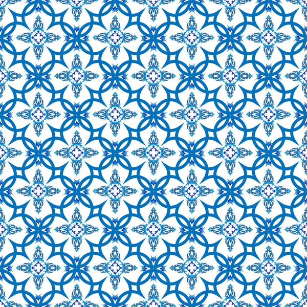 포르투갈 스타일 azulejo 빈티지 원활한 패턴 — 스톡 벡터