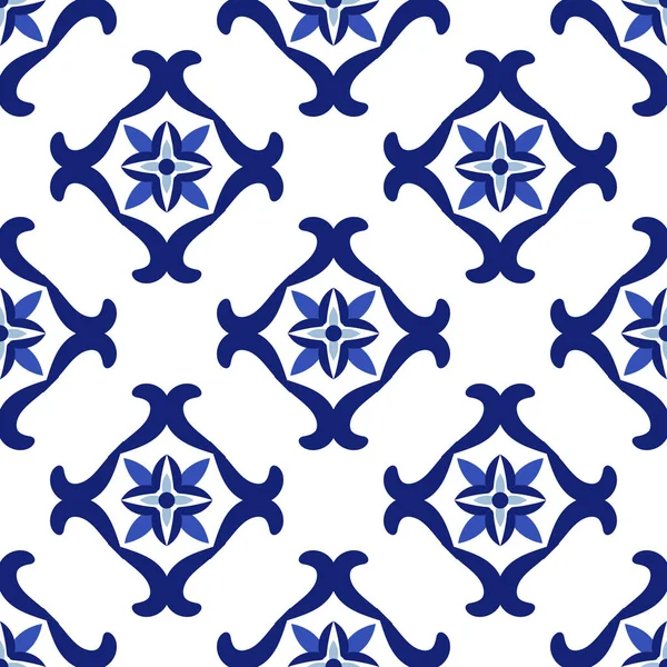 Vintage motif sans couture dans le style Portugal azulejo — Image vectorielle