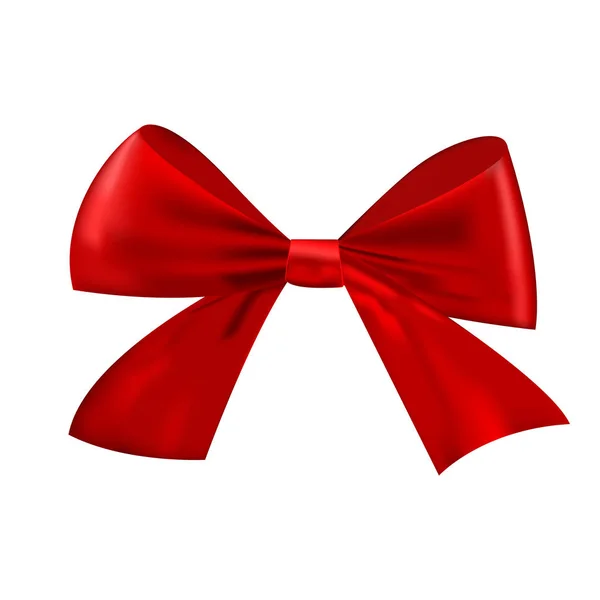 Realistic Christmas red bow isolated on white background — Stock Vector