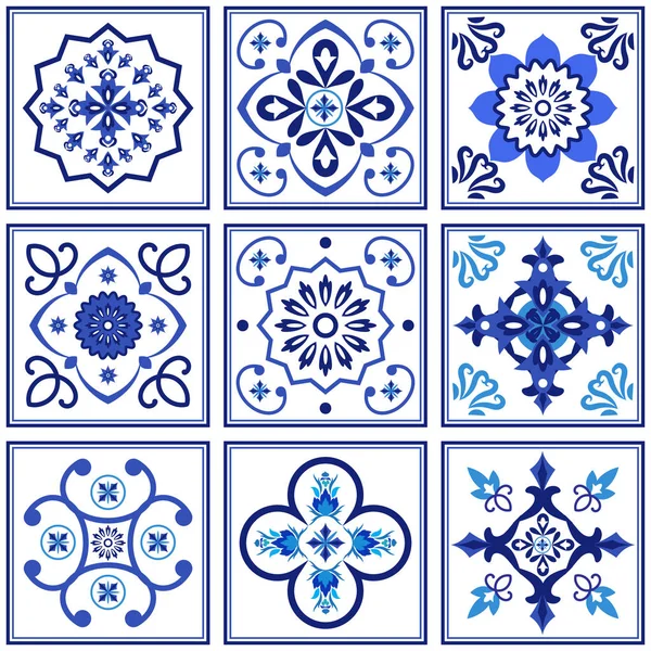 Azulejos azulejos tradicionais portugueses —  Vetores de Stock